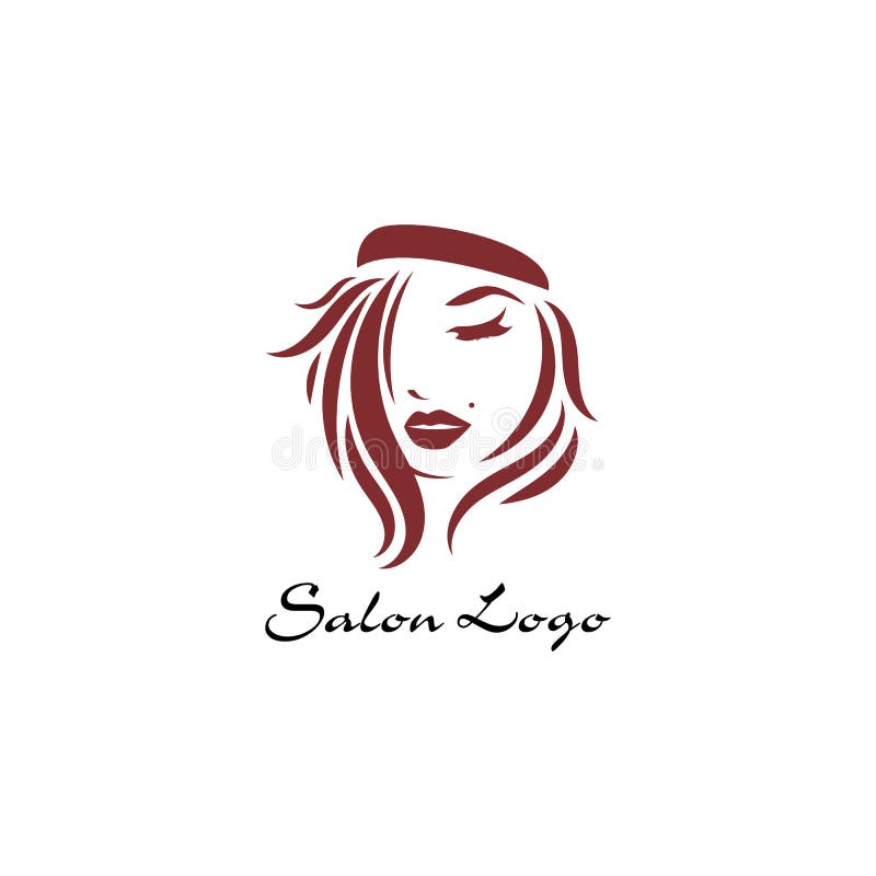 Het lange pictogram van de haarstijl, embleemvrouwen ziet op witte achtergrond, vector onder ogen royalty-vrije illustratie Het lange pictogram van de haarstijl, embleemvrouwen ziet op witte achtergrond, vector onder ogen royalty-vrije illustratie