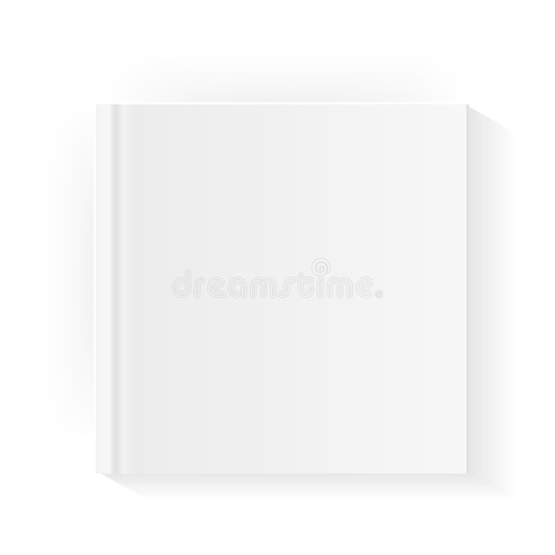 Het lege vierkante malplaatje van de boekdekking Onecht omhooggaand gesloten tijdschrift of notitieboekje Geïsoleerdj op witte ac royalty-vrije illustratie Het lege vierkante malplaatje van de boekdekking Onecht omhooggaand gesloten tijdschrift of notitieboekje Geïsoleerdj op witte ac royalty-vrije illustratie