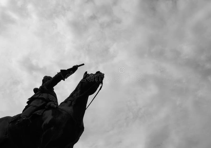 Het leiden van de manier van zijn paard stock afbeeldingen Het leiden van de manier van zijn paard stock afbeeldingen