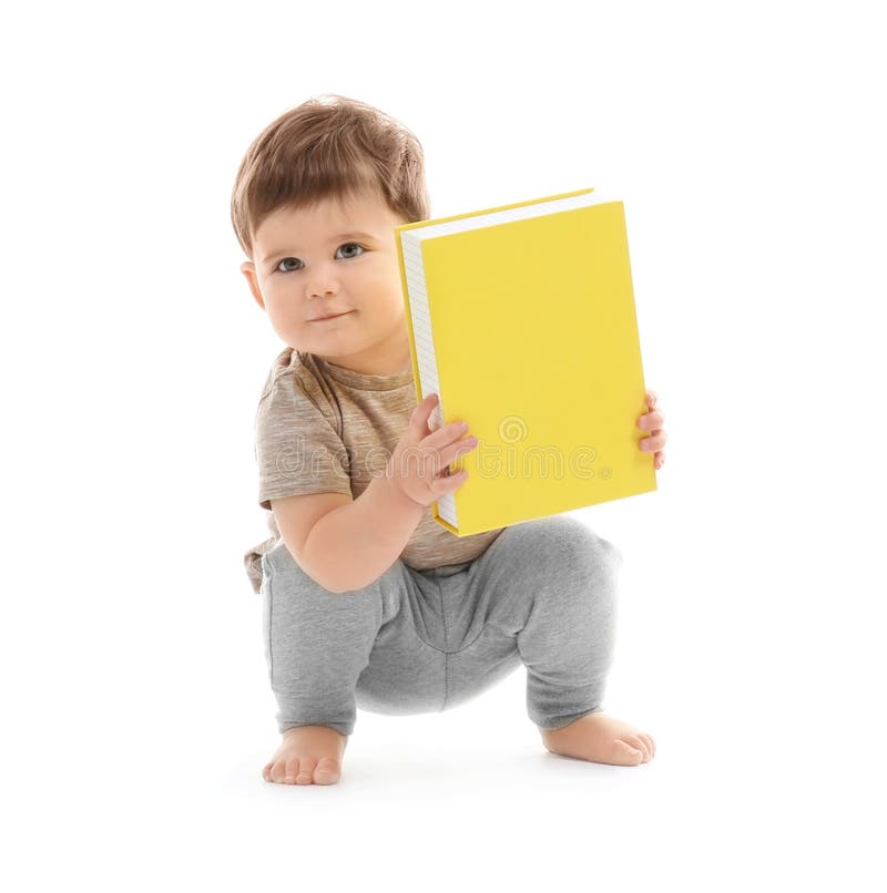 Het leuke baby spelen met doos stock foto's Het leuke baby spelen met doos stock foto's