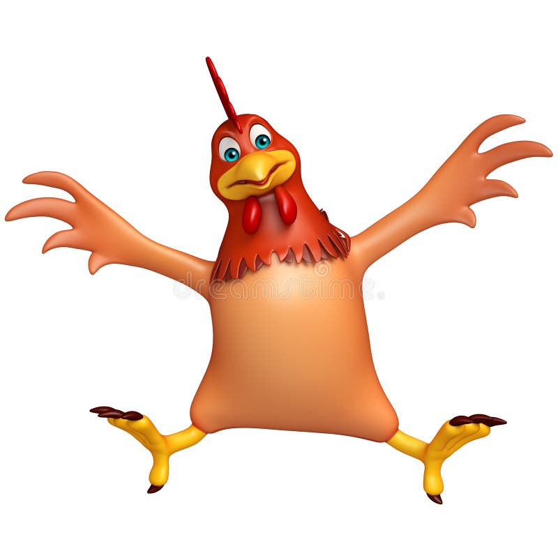 Het leuke karakter van het kippenbeeldverhaal