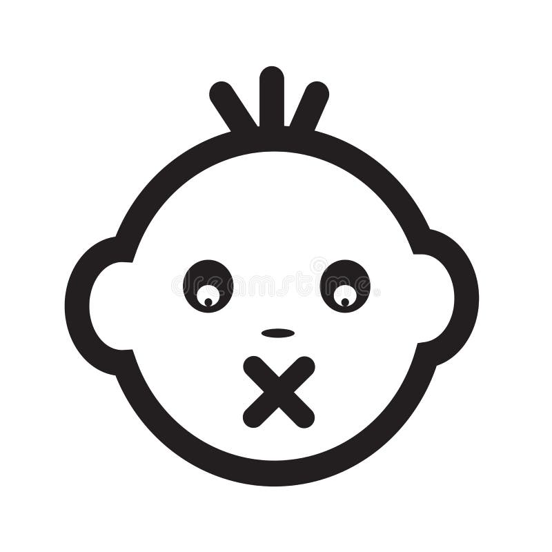 Het leuke van het de Emotiepictogram van het Babygezicht ontwerp van het de Illustratiesymbool stock illustratie Het leuke van het de Emotiepictogram van het Babygezicht ontwerp van het de Illustratiesymbool stock illustratie