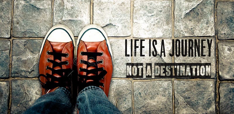 Het leven is een reis niet een bestemming, citaat stock afbeelding Het leven is een reis niet een bestemming, citaat stock afbeelding