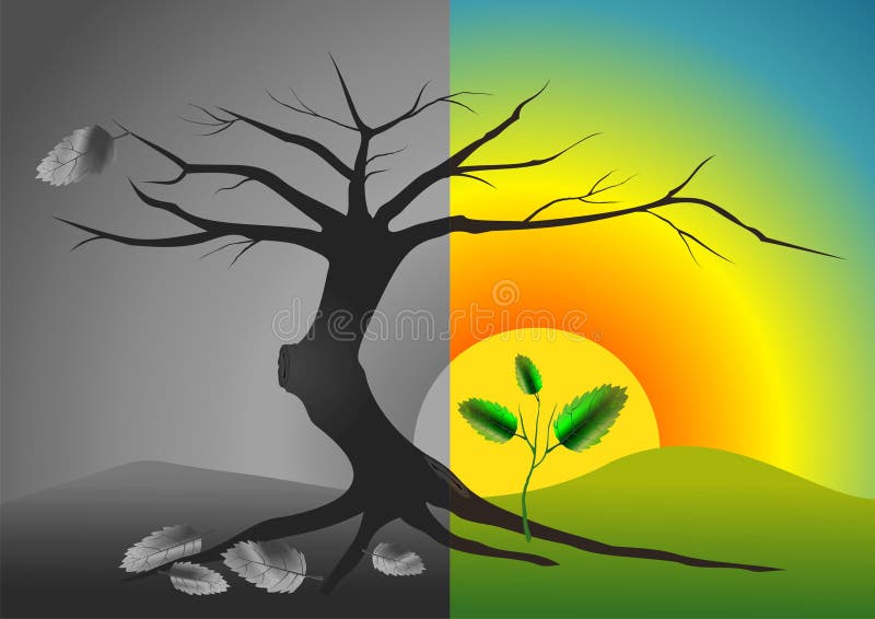 Het leven en dood vector illustratie. Illustration of illustratie - 9559504