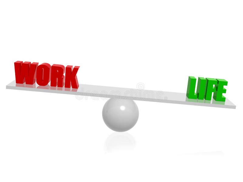 Red work green life balance 3d concept render. Red work green life balance 3d concept render