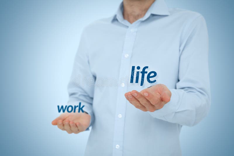 Work life (work-life) balance concept - man prefer life against work. Work life (work-life) balance concept - man prefer life against work.