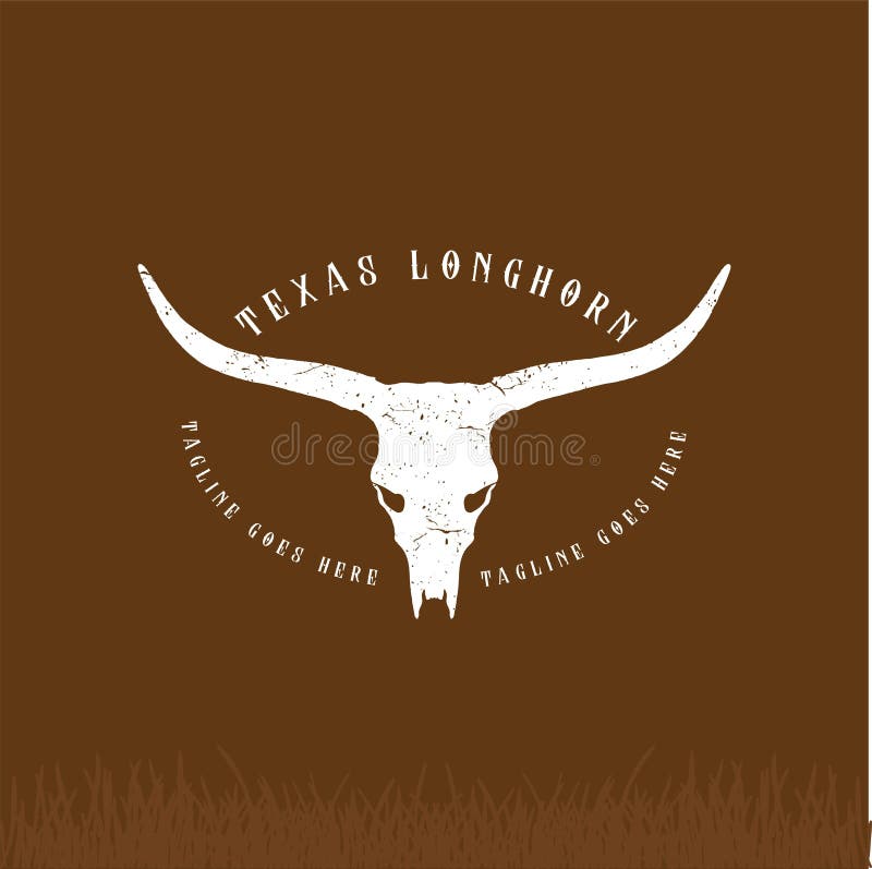 Het logo van het wijnjaar buffalo bull bison skull texas long horn