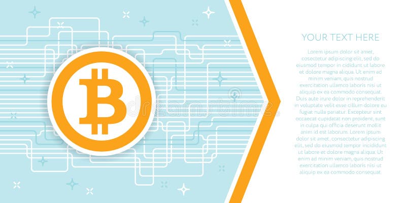 Het malplaatje van de Bitcoin blockchain vlieger Cryptocurrency stock illustratie