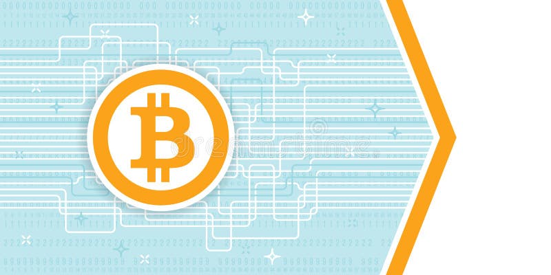 Bitcoin blockchain flyer template. Cryptovaluta royalty-vrije illustratie