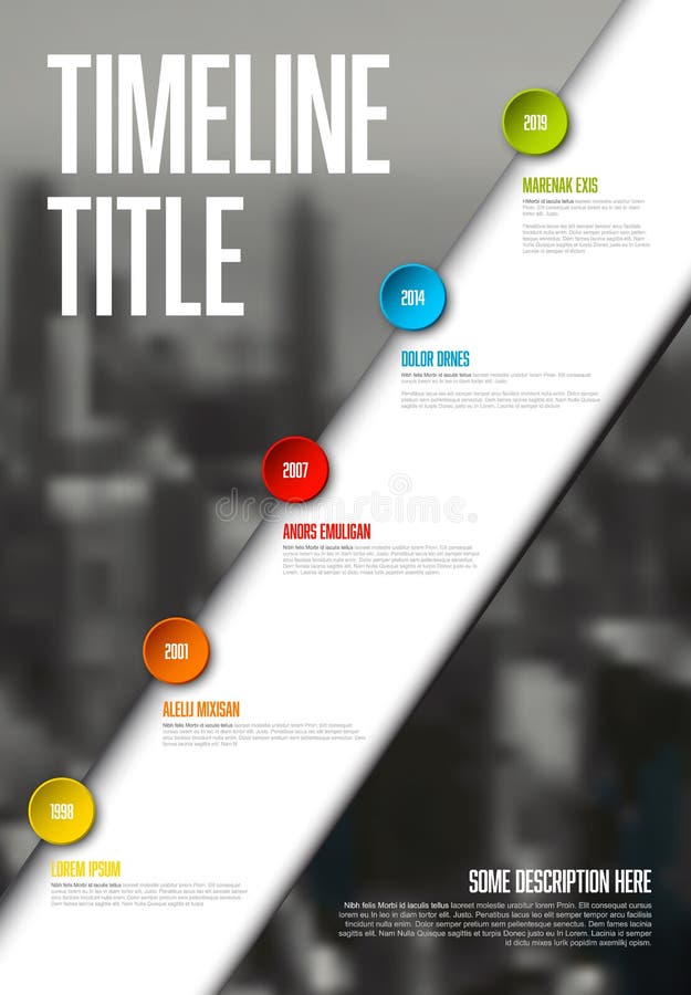 Het malplaatje van het de chronologierapport van bedrijfinfographic vector illustratie Het malplaatje van het de chronologierapport van bedrijfinfographic vector illustratie