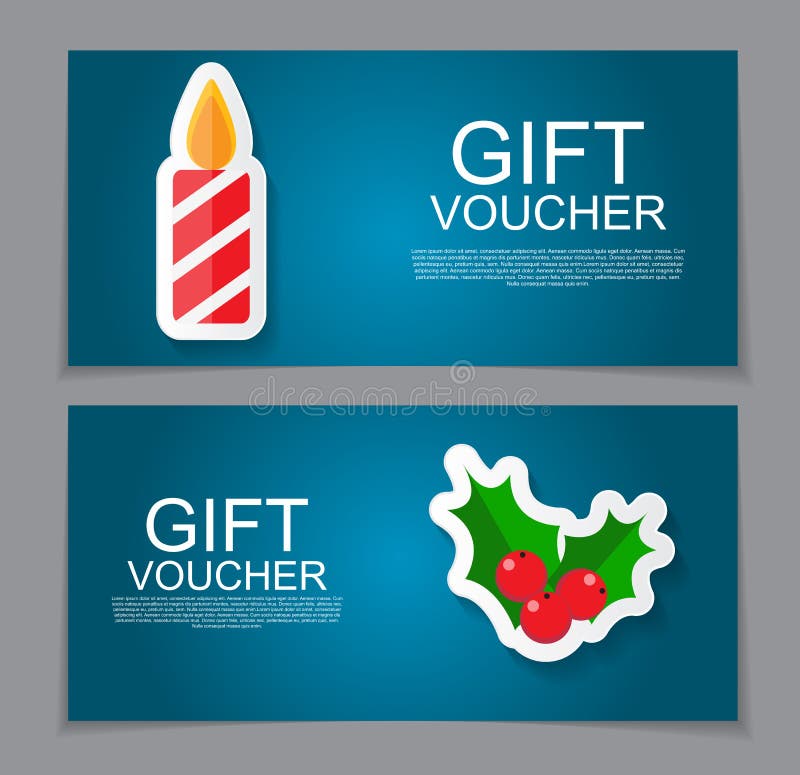 Het Malplaatje van de giftbon voor Kerstmis en Nieuwjaarkortingscoupon stock illustratie Het Malplaatje van de giftbon voor Kerstmis en Nieuwjaarkortingscoupon stock illustratie