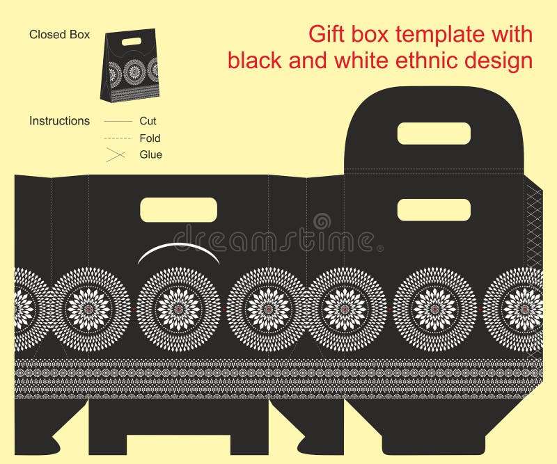 Het malplaatje van de giftdoos vector illustratie Het malplaatje van de giftdoos vector illustratie