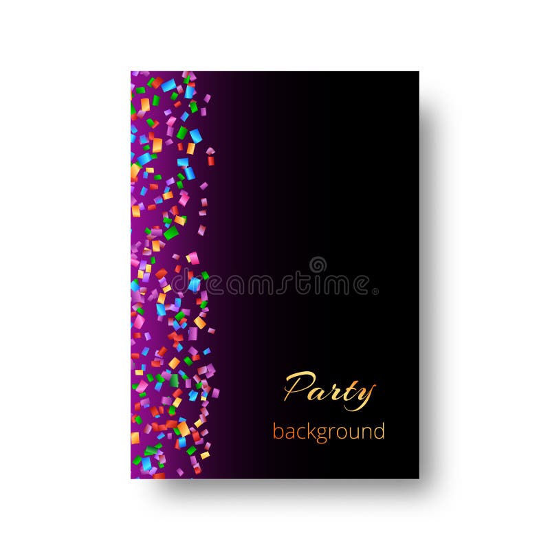 Het malplaatje van de verjaardagsuitnodiging met confettien vector illustratie Het malplaatje van de verjaardagsuitnodiging met confettien vector illustratie