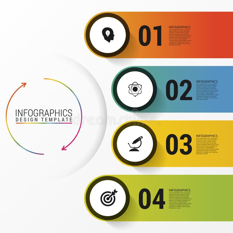 Het malplaatje van het Infographicrapport met pictogrammen Bedrijfs concept vector illustratie Het malplaatje van het Infographicrapport met pictogrammen Bedrijfs concept vector illustratie