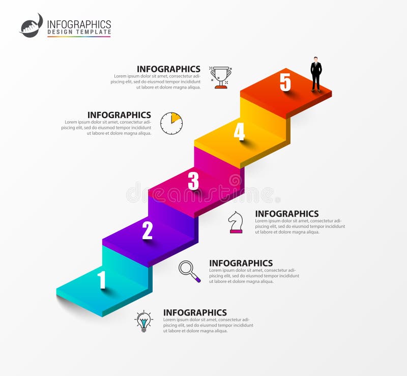 Het malplaatje van het Infographicontwerp Creatief concept met 5 stappen stock illustratie Het malplaatje van het Infographicontwerp Creatief concept met 5 stappen stock illustratie
