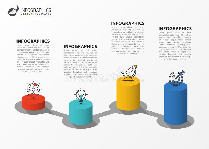 Het malplaatje van het Infographicontwerp Creatief concept met 4 stappen stock illustratie Het malplaatje van het Infographicontwerp Creatief concept met 4 stappen stock illustratie