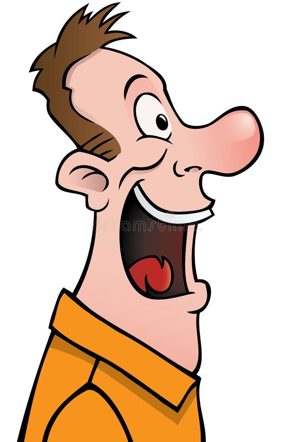 Mannelijk cartoongezicht in profiel stock illustratie