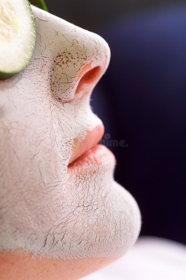 Het Masker van het Gezicht van de klei stock afbeeldingen Het Masker van het Gezicht van de klei stock afbeeldingen
