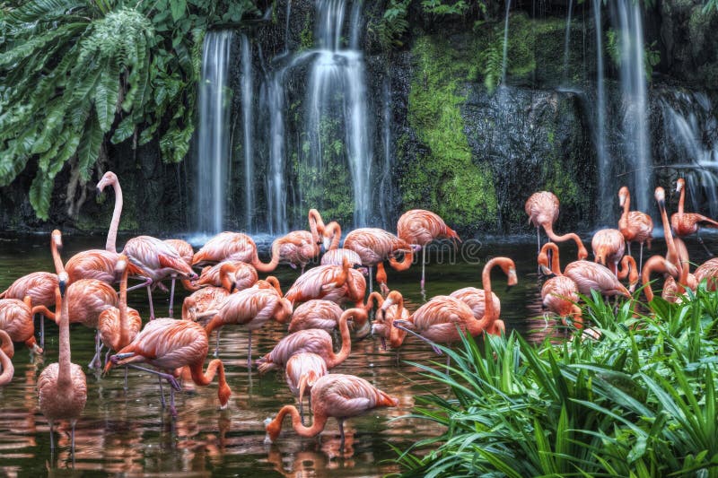 Het Meer van de flamingo bij het Park van de Vogel Jurong