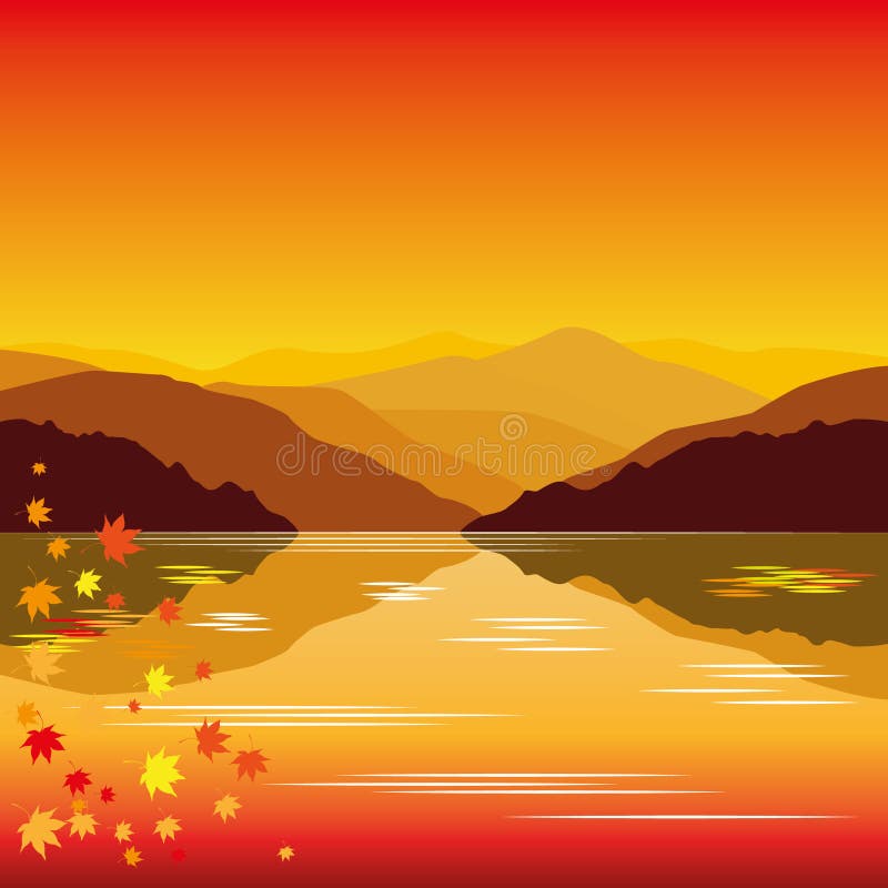 Herfstmeer stock illustratie