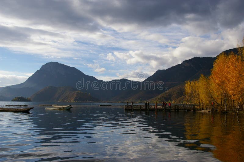 Lugu Lake is a high mountain plateau lake. Lugu Lake is a high mountain plateau lake.