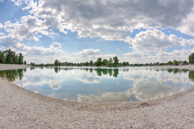 Het meer Zagreb van Jarun stock fotografie Het meer Zagreb van Jarun stock fotografie