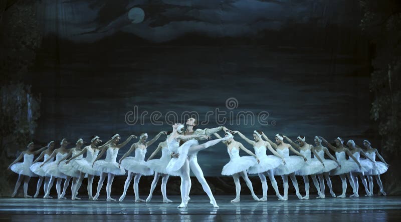 Het meerballet van de zwaan royalty-vrije stock afbeeldingen Het meerballet van de zwaan royalty-vrije stock afbeeldingen