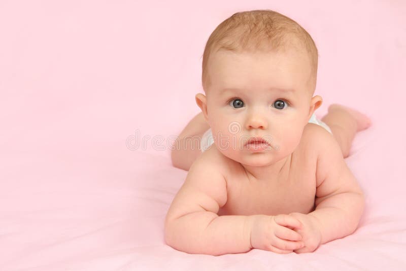 Het meisje van de baby (3 maand) stock foto Het meisje van de baby (3 maand) stock foto
