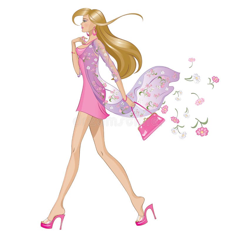 Lente mode meisje vector illustratie