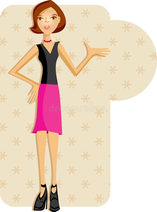 Mode meisje royalty-vrije illustratie