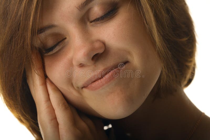 Het meisje van de portretslaap stock foto