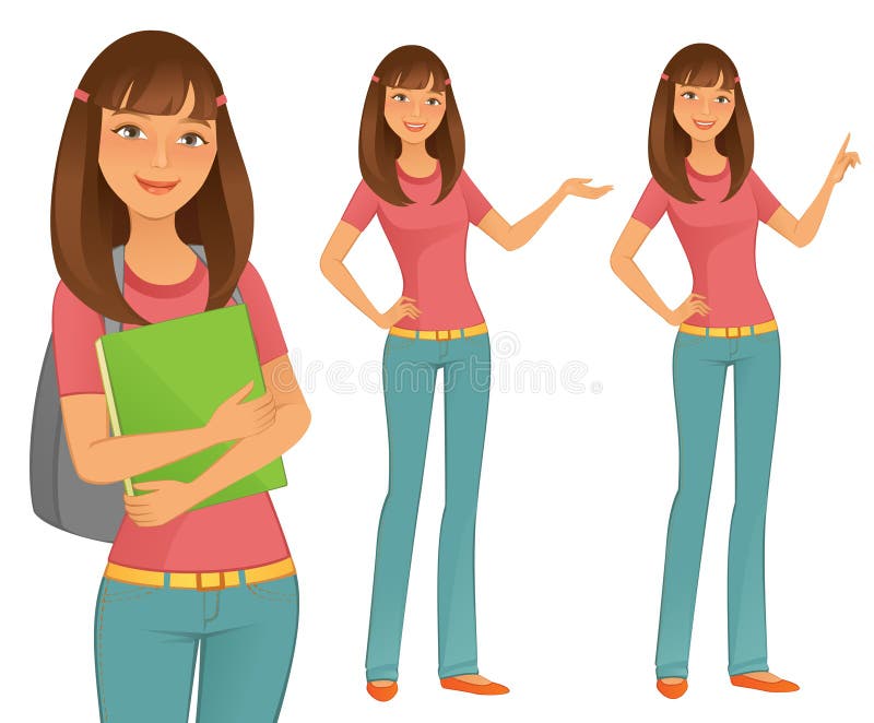 Het meisje van de student vector illustratie Het meisje van de student vector illustratie