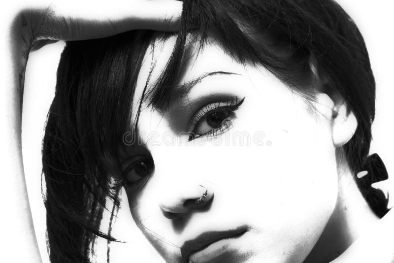 Emo meisje royalty-vrije stock afbeeldingen