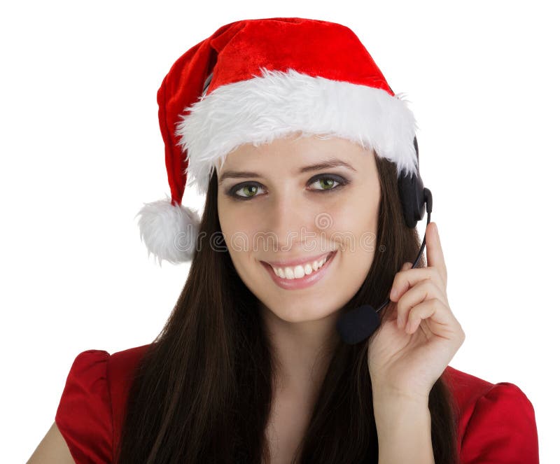 Het Meisje van het KerstmisCall centre stock foto's Het Meisje van het KerstmisCall centre stock foto's