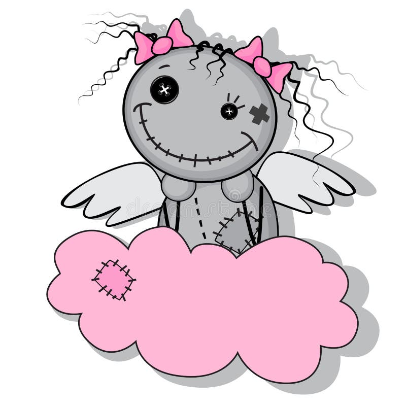Het meisje van het monster met vleugels op een wolk vector illustratie Het meisje van het monster met vleugels op een wolk vector illustratie