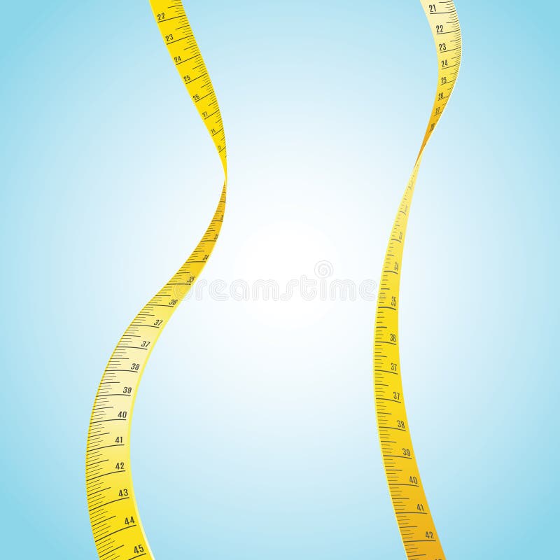 Het meten van Band in een vorm van het slanke lichaam van een vrouw stock illustratie Het meten van Band in een vorm van het slanke lichaam van een vrouw stock illustratie