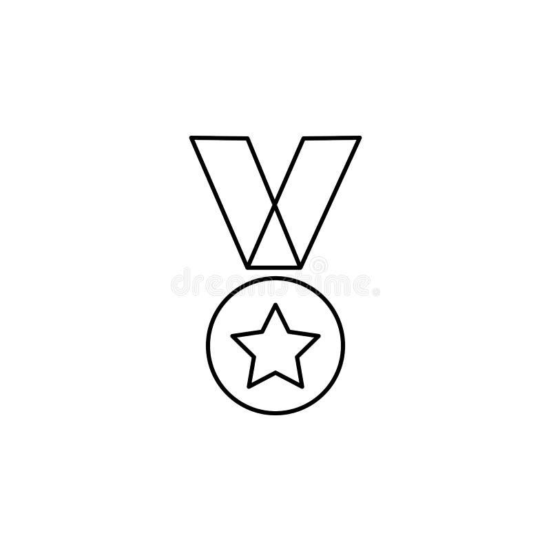 Het militaire pictogram van de medaillelijn vector illustratie Het militaire pictogram van de medaillelijn vector illustratie