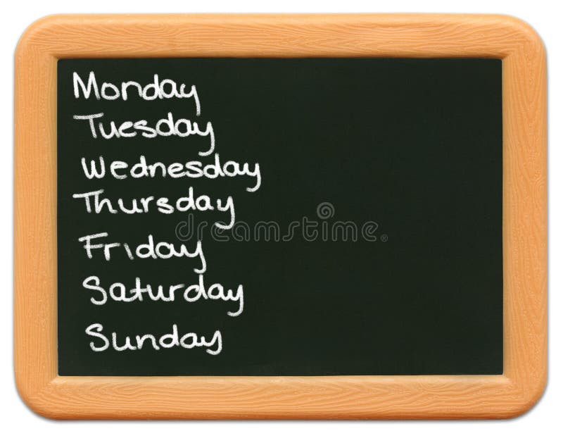 Het MiniBord van het kind - Dagen van de Week royalty-vrije stock afbeelding Het MiniBord van het kind - Dagen van de Week royalty-vrije stock afbeelding