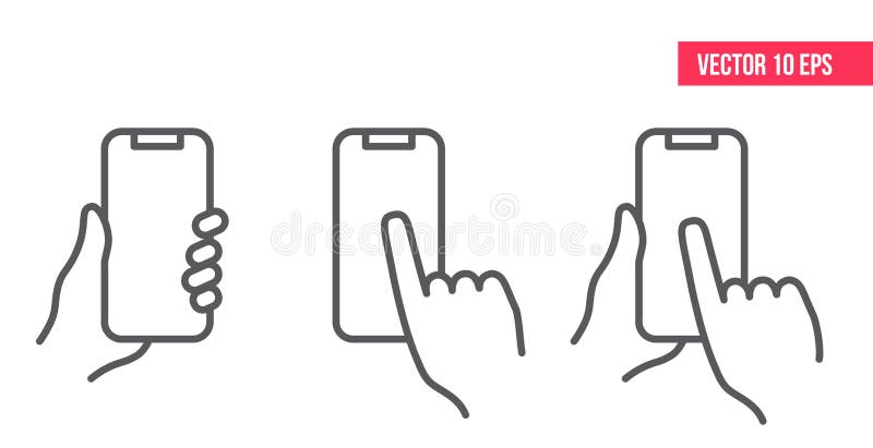 Het mobiele pictogram van de telefoonlijn nHand holdingssmartphone