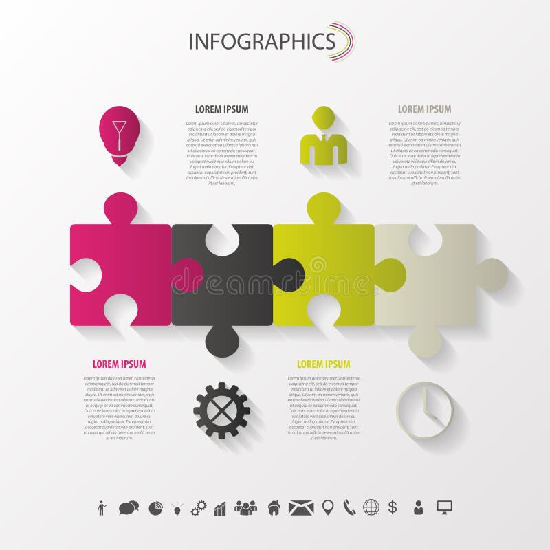 Het moderne concept van raadselinfographics Vector royalty-vrije illustratie Het moderne concept van raadselinfographics Vector royalty-vrije illustratie