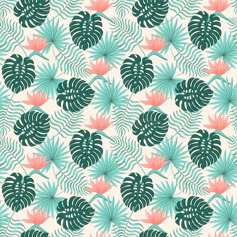 Het moderne heldere patroon van de zomerstrelitzia royalty-vrije illustratie Het moderne heldere patroon van de zomerstrelitzia royalty-vrije illustratie