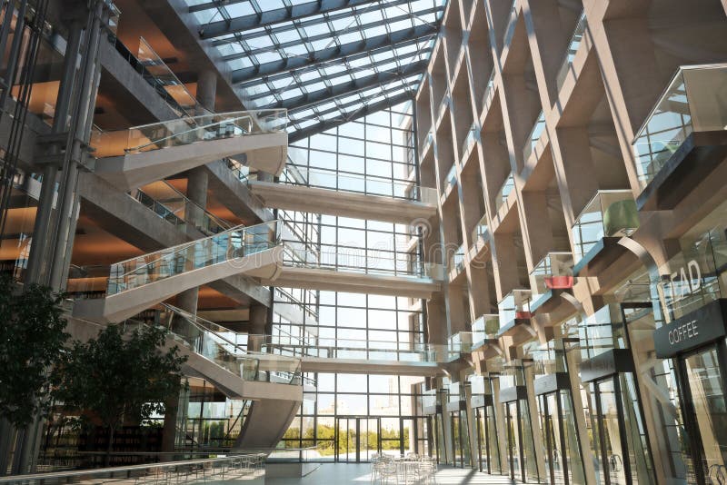 Modern concept voor een winkelcentrum met een open plattegrond. stock illustratie