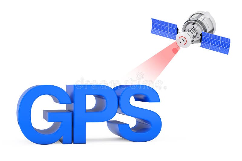Het moderne Satelliet Uitzenden aan GPS-Teken het 3d teruggeven stock illustratie Het moderne Satelliet Uitzenden aan GPS-Teken het 3d teruggeven stock illustratie