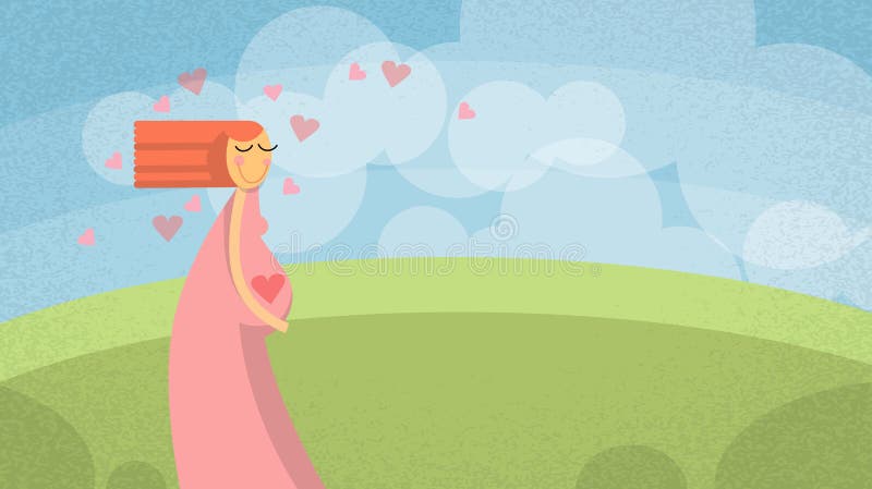 Het mooie Nieuwe Leven van de Beeldverhaal Zwangere Vrouw royalty-vrije illustratie Het mooie Nieuwe Leven van de Beeldverhaal Zwangere Vrouw royalty-vrije illustratie
