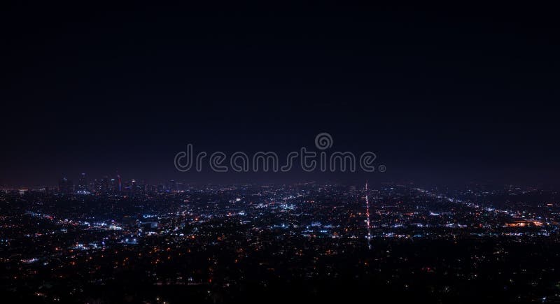 Het mooie super brede satellietbeeld van de hoeknacht van Los Angeles royalty-vrije stock afbeeldingen Het mooie super brede satellietbeeld van de hoeknacht van Los Angeles royalty-vrije stock afbeeldingen