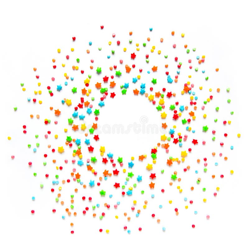 Het mooie Voedselkader met multicolored bestrooit stock illustratie Het mooie Voedselkader met multicolored bestrooit stock illustratie