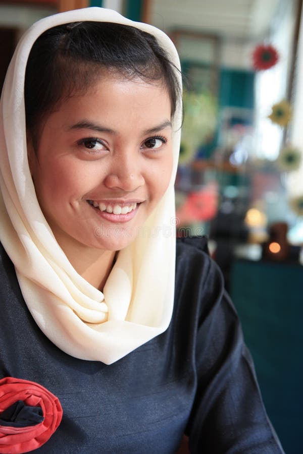 Portrait of Muslim woman smiling. Portrait of Muslim woman smiling