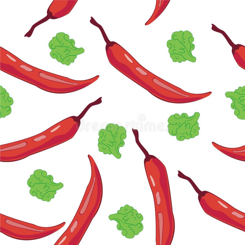 Het naadloze behang van de Peper van de Spaanse peper vector illustratie Het naadloze behang van de Peper van de Spaanse peper vector illustratie
