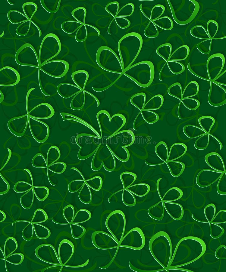 Het naadloze 3D Groenboek sneed Patroonklaver voor St Patrick ` s Dag, Klaver verpakkend document, het gebladerte van de ornament vector illustratie Het naadloze 3D Groenboek sneed Patroonklaver voor St Patrick ` s Dag, Klaver verpakkend document, het gebladerte van de ornament vector illustratie