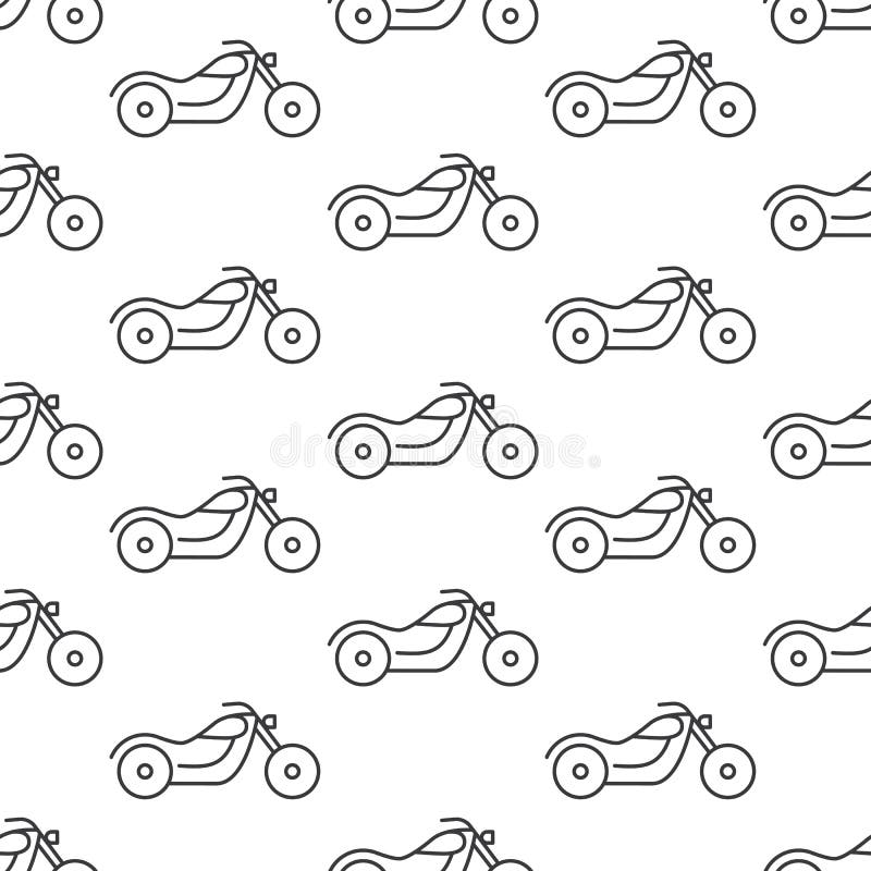 Het naadloze grijs van het motorfietspatroon op witte achtergrond vector illustratie Het naadloze grijs van het motorfietspatroon op witte achtergrond vector illustratie